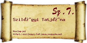 Szilágyi Tatjána névjegykártya